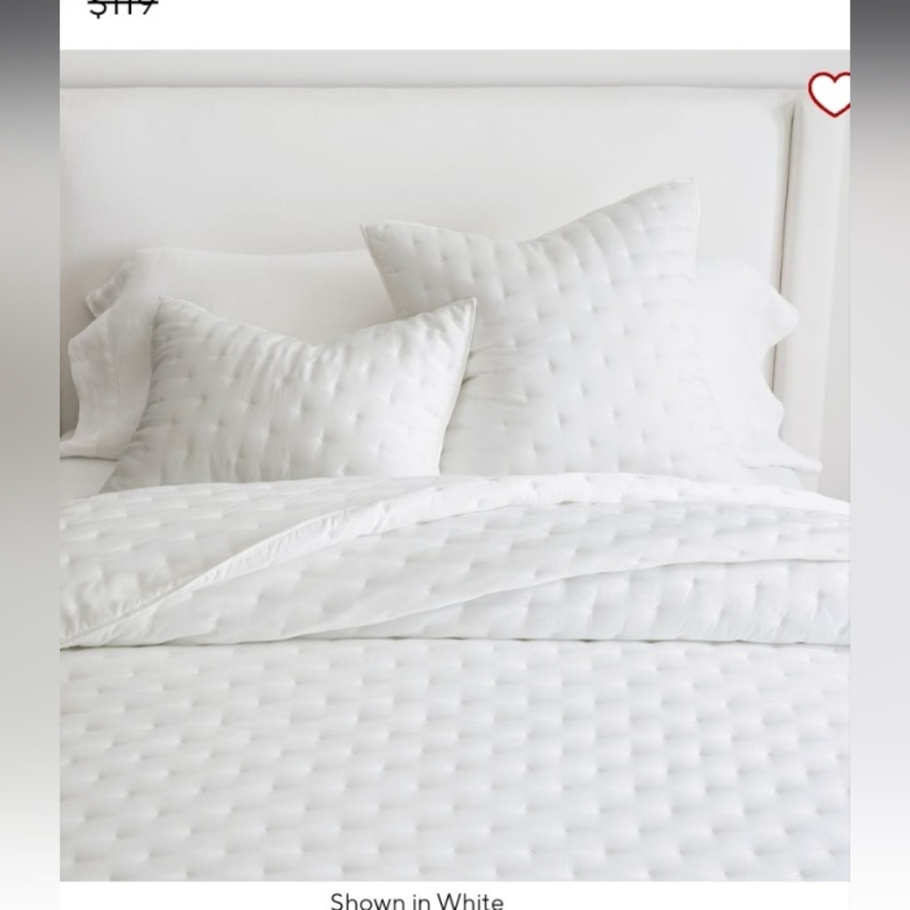 Pottery Barn tencel lyocell white euro shams set of 2
